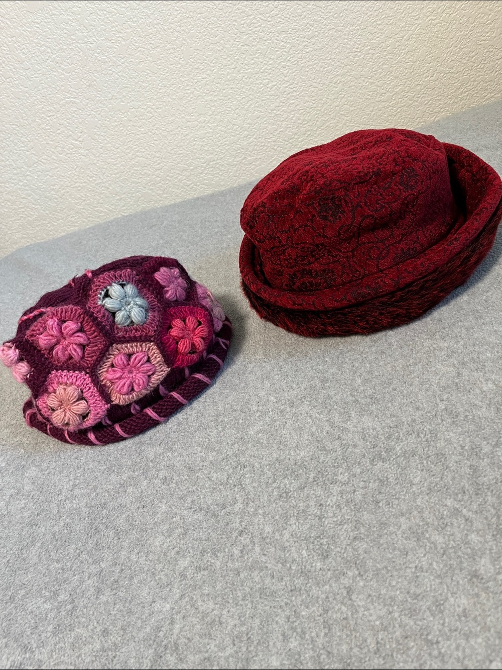 Womens Vintage Funky Hat Bundle Lot Boho Grunge Indie Artsy Crochet Grandma